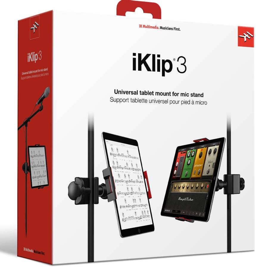 IK Multimedia iKlip 3, Universalt nettbrett-/ iPad-holder for mikrofonstativ